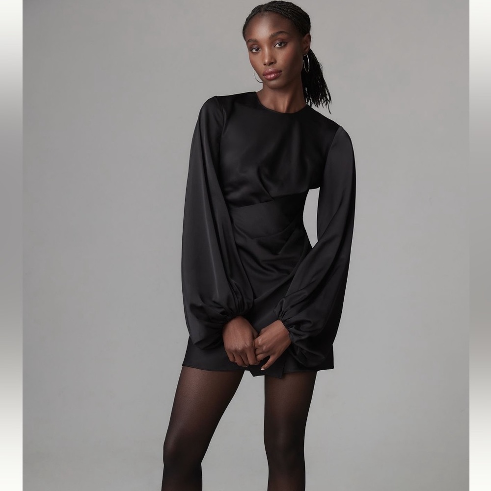 Significant Other Long-Sleeve Cutout Mini Dress Black